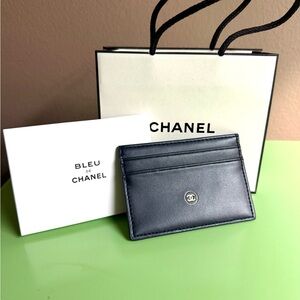 CHANEL Navy Blue Card Holder